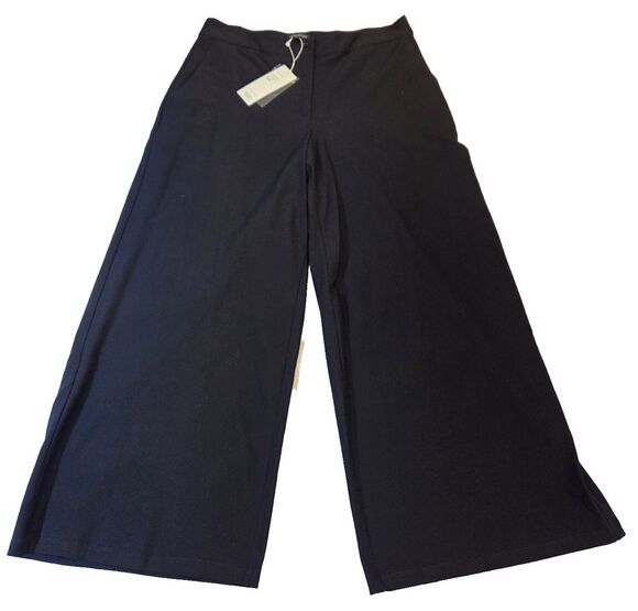 Eileen Fisher Pants - NWT Eileen Fisher Black Wide Leg Ankle Pants 10 Stretch Crepe Quiet Luxury
